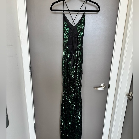 Windsor Sequin Prom Gown in Green - Picture 5 of 8